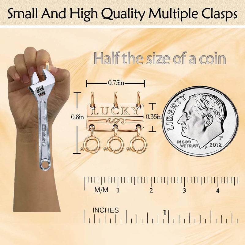 Qulltk Lucky Necklace Separator for Layering Strong Magnetic Clasps, 14K Gold and Silver Multiple Necklace Clasps for Layered Look - Image 3